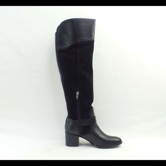 Marc Fisher Leather/Suede Medium Calf Over the Knee Boots Editer Black - Wide - Picture 1 of 4